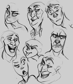 some sketches of different faces and expressions for the character in disney's animated movie