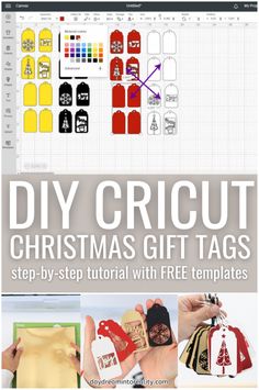 the instructions for how to make cricut christmas gift tags with free templates