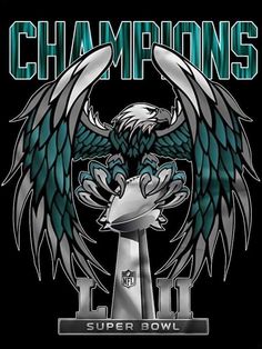 the philadelphia eagles super bowl logo with an eagle on it's head and wings