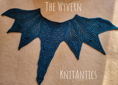 a knitted dragon tail is shown with the words, the wyfern knits