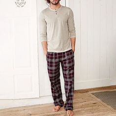 Season:Summer,Spring,Winter,Fall; Fabric:Cotton Blend; Sleeve Length:Long Sleeve; Gender:Men's; Quantity:2 Pieces; Nightwear Style:Loungewear,Sleepwear,Pajama Set,Pajama Top and Pant; Style:Stylish,Casual,Comfort; Elasticity:Micro-elastic; Tops Type:T shirt Tee; Occasion:Home,Daily; Function:Comfort; Pattern:Plaid; Design:Drawstring,Elastic Waist; Neckline:Henley; Bottom Type:Pant; Listing Date:09/13/2023; Hips:; Length [Bottom]:; Length [Top]:; Shoulder Width:; Waist:; Feel of Sensation:Gender Neutral,Comfort,Soft; Bust:; Sleeve Length: Men's Sleepwear & Loungewear, Men's Loungewear, Men Nightwear, Comfort Home, Womens Basic Tops, Mens Outdoor Jackets, Henley Long Sleeve, Denim Shirt Men, Mens Sleepwear