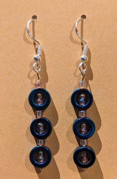 Unique handmade earrings made by the sea in Devon. Made using the finest semi-precious stones and exquisite glass beads with allergy free 925 silver plate metalwork, these beautiful earrings are designed to stand you out in a crowd.   This gorgeous pair of drop earrings are made from Acrylic Donut and Japanese Miyuki beads.  Beautiful for that special occasion. Bead Drop Earrings, Unique Handmade Earrings, Beaded Drop Earrings, Miyuki Beads, Allergy Free, Beignets, Handmade Earrings, Devon, Beautiful Earrings