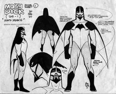 some sketches from the batman animated movie