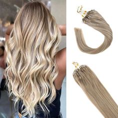 easy loop micro ring beads human hair extensions Micro Hair Extensions, Hair Extensions Blonde, Micro Loop Hair Extensions, Micro Ring Hair Extensions, Hair Color Guide, Bonded Hair Extensions, Hair Extension Brands, Sew In Hair Extensions, Blonde Hair Extensions