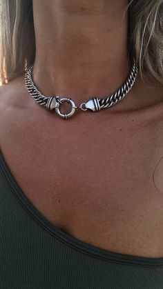 Thick Silver Necklace, Rocker Jewelry, Chunky Choker Necklace, Chunky Chain Necklace, Chunky Choker, Thick Chain Necklace, Choker Chain, Bold Necklace, Chunky Chain Necklaces