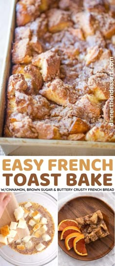 an easy french toast bake with orange slices