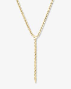 Serpent Lariat Necklace - Gold Luxury Long Necklace For Layering, Si Sabato Necklace, Luxury Lariat Necklaces For Layering, Luxury Lariat Necklace For Layering, Luxury Layering Lariat Necklace, Luxury Lariat Chain Necklace For Everyday, Serpent Necklace, Melinda Maria Jewelry, Basic Bracelet