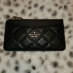 Nwt Approx 6.5x3.5 In Smoke Free And Pet Free Home Bundle With Other Items And Save Chic Black Wallet With Zipper Pouch, Black Coin Purse Clutch With Card Slots, Elegant Kate Spade Coin Purse For Everyday Use, Black Clutch Coin Purse With Card Slots, Black Coin Purse Clutch With Interior Card Slots, Elegant Black Coin Purse With Zipper, Elegant Kate Spade Coin Purse With Card Slots, Elegant Kate Spade Rectangular Coin Purse, Black Card Holder With Interior Slots