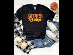 Autumn Vibes fall tshirt womens retro vintage Bella + Canvas by BelleMarieBoutique2 on Etsy Casual Graphic Print T-shirt For Fall, Vintage Graphic Print T-shirt For Fall, Retro Black T-shirt For Fall, Trendy Black T-shirt For Fall, Vintage Black T-shirt For Fall, Trendy Graphic Print T-shirt For Fall, Casual Fall T-shirt With Graphic Print, Trendy Screen Print T-shirt For Fall, Vintage Screen Print Tops For Fall