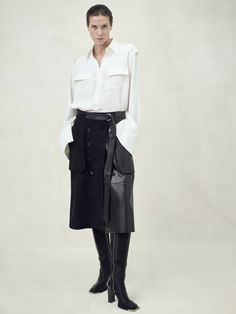 BR x Peter Do Leather Utility Skirt | Banana Republic Peter Do, Utility Skirt, College Fits, Uni Outfits, Capsule Collection, Top Trends, Lambskin Leather, Banana Republic, Winter Fashion