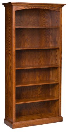 an oak bookcase with three shelves