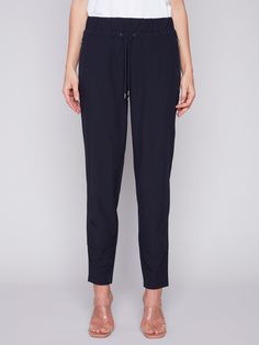 Description Jump out of bed and into these ultra-comfortable and stylish techno pants for women. They add an elegant touch to your athleisure wear, and you can cherish them at home, when you’re running errands, or meeting friends. Available in a variety of colors. Count on these Navy blue techno pants to carry you through your day. Pull-on style Elastic waistband with drawstring Side zip pockets Cuff detail Why we love it A relaxed fit and trendy design turns these women’s jogger pants into must Navy Joggers, Denim Editorial, Joggers For Women, Tapered Sweatpants, Meeting Friends, Vest Blazer, Linen Jackets, Short Denim, Maxi Robes