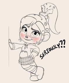 Vanellope Von Schweetz, Art Drawings Sketches Pencil, Wreck It Ralph, Pinturas Disney, Chibi Drawings, Cute Disney Wallpaper