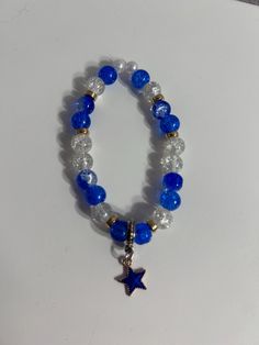 ROYAL blue handmade star bracelet Handmade Star-shaped Adjustable Charm Bracelet, Casual Star Charm Bracelet Gift, Casual Star Charm Bracelet As Gift, Handmade Star Charm Bracelet Adjustable, Handmade Blue Spiritual Bracelet, Casual Bracelets With Star Charm As Gift, Casual Beaded Bracelets With Star Charm For Gift, Blue Handmade Star-shaped Beaded Bracelets, Blue Star Charm Bracelet