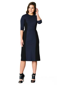 Jewel Neck Dress, Dresses Cotton, Elastic Waist Dress, Jersey Knit Dress, Knit Dresses, Skirts And Tops, Spandex Dress, My Dream Wardrobe, Jewel Neck