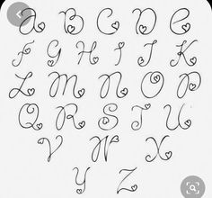 the letters and numbers that are drawn in cursive handwriting