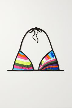 PUCCI's bikini top is cut in a classic triangle silhouette and printed with an abstract, colorful motif. Pair it with the matching briefs, adjusting the ties to a comfortable fit. Pucci Print, Bra Sizes, Women Collection, Briefs, Luxury Design, Porter, Comfort Fit, Red