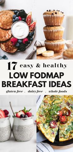 Try any one of these 17 simple and easy Low FODMAP breakfast ideas and recipes! They are healthy and many are great for on the go. There’s smoothie options, egg options, vegan, paleo, and more! Fodmap Lunch, Low Fodmap Recipes Dinner, Fodmap Recipes Dinner, High Fodmap Foods, Fodmap Vegan