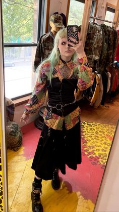 Whimsigoth Wardrobe, Eco Goth, Colorful Goth, Eccentric Style, Funky Outfits, Punk Rock Fashion, Eclectic Fashion, Funky Fashion