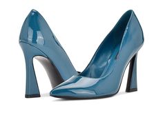 Nine West Trendz 3 - Women's Shoes : Bright Teal : With a tall spool heel and pointed-toe silhouette, the Nine West Trendz 3 is a uniquely stylish pump perfect for anywhere form the office to the nightclub. Slip-on heel design. Manmade upper, lining and insole. Durable manmade outsole. Imported. Measurements: Heel Height: 4 in Weight: 9 oz Product measurements were taken using size 9, width M. Please note that measurements may vary by size. Weight of footwear is based on a single item, not a pai Spool Heel, Designer Heels, 8 M, Womens Heels, Night Club, Nine West, Women's Shoes, Heel Height, Shoes Heels