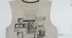 a white shirt with black and white pictures on it