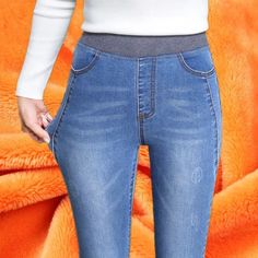 • High Waist Design :The high waist design of these jeans accentuates the waistline, creating a flattering silhouette for plus size women. • Stretch Slim-Fit :Made with stretchy material, these jeans offer a slimming fit, enhancing your natural curves while providing comfort throughout the day. • Versatile Seasonal Wear :Perfect for spring and autumn, these jeans can be your go-to wardrobe staple, offering a balance of style and comfort. • Plus Size Availability :Catering to plus size women, the Korean Jeans, Drawstring Jacket, Elastic Waist Jeans, Velvet Jeans, Denim Decor, Winter Pants, Long Jeans, Jeans For Women, Waist Circumference