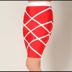 Bandage Knit Skirt With Zipper In Back 90% Polyester 10% Spandex High Waisted Knee Length Red Fitted Knee-length Skirt, Fitted Red Knee-length Skirt, Red Stretch Mini-length Bottoms, Red Stretch Mini Bottoms, Red Stretch Mini Length Bottoms, Stretch Red Mini Bottoms, Red High Waist Stretch Skirt, Red Fitted Mini Bottoms, Red Stretch Pencil Skirt