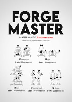 a poster with instructions for how to do a barbell exercise in the form of a man