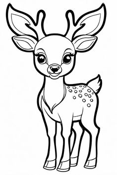 Deer Coloring Page 5 for Kids Wild Animals Drawing Easy, Cartoon Deer Drawing Easy, Deer Outline Drawing, Deer Cartoon Images, Deer Coloring Pages Free Printable, Wild Animals Drawing, Zebra Coloring Pages, Forest Coloring Pages Kids Woodland Animals, Deer Coloring Pages