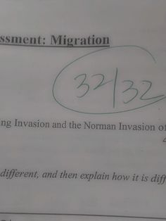 a piece of paper with writing on it that says,'assignment migrating and the normann