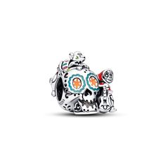 Celebrate the power of family with the Disney Pixar Coco Miguel & Dante Skull Glow-in-the-dark Charm. Made of sterling silver, this charm features much-loved characters Dante and Miguel from Disney and Pixar's Coco film. Colourful enamel details – some of which are glow-in-the-dark – pop from the silver base, which has cut-out, grooved and imprinted details. For Disney lovers and charm collectors alike, this skull charm is a tribute to the love and traditions that connect us across generations. Charms Disney, Pixar Coco, Silver Pandora Charms, Pandora Original, Magic Charms, Disney Charms, Charms Pandora, Pandora Disney, Bracelets Charms