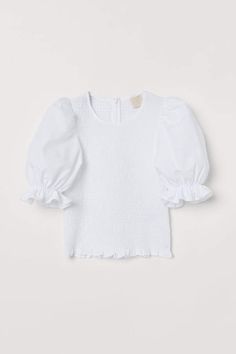 H&M Top with Smocking - White