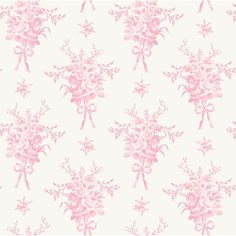 a pink floral wallpaper pattern on a white background