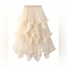 Solid Elastic Waist Skirt, Casual Layered Ruffle Hem Tulle Long Skirt One Size: Waist 23.6” - 43.3” Length 33.5” Boutique Brand !!*Please Note*!! *This Is A Pre-Order Item And Requires A Longer Than Usual Shipping Time. Please Allow 7-14 Business Days Before Shipping.* Please Consider This Time Frame Before Placing Your Order. Thank You For Your Patience And Understanding, As This Helps Us Manage Our Inventory Levels And Creates Less Waste. Once Your Ordered Is Placed We Will Notify You Of An Ex Purple Tutu, Tulle Long Skirt, Long Skirt Fashion, Tulle Midi Skirt, High Waisted Maxi Skirt, Party Rock, Gown Pattern, Bleu Violet, Elastic Waist Skirt