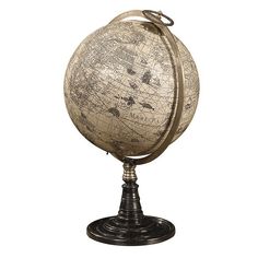 an old fashioned globe on a stand against a white background