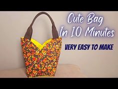 a handbag is shown with the words, cute bag in 10 minutes very easy to make