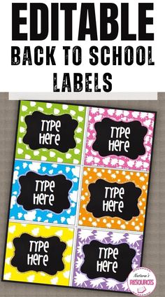 printable back to school labels with the text, editable back to school labels