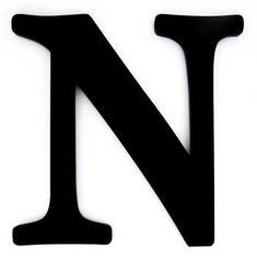 the letter n is made up of black plastic