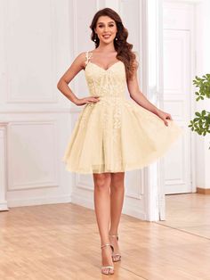 #color_Champagne Fitted Lace Dresses For Quinceanera, Lace Bridesmaid Dress For Prom Season, Quinceanera Dress With Lace Bodice And Sweetheart Neckline, Mini Length Tulle Evening Dress For Prom, Tulle Dress With Illusion And Sweetheart Neckline, Lace Evening Dress With Lace Bodice For Quinceanera, Homecoming Mini Tulle Dress, Lace Bodice Evening Dress For Quinceanera, Tulle Dress With Sweetheart Illusion Neckline