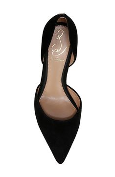 A pointy toe and tapered heel balance a striking pump fashioned in a d'Orsay silhouette for contemporary appeal. 2 3/4" heel Leather upper/synthetic lining/rubber sole Imported Nordstrom Store, Anniversary Sale, Black Fits, Sam Edelman, Women's Pumps, Rubber Sole, Leather Upper, Size 10, Nordstrom