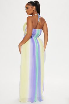 Available In Purple/combo. Chiffon Maxi Dress Halter High Neckline Pleated Elastic Waist w/ Tie Lined Stretch Disclaimer Print Placement May Vary Self: 100% Polyester Lining: 100% Polyester Imported | Beach Vacation Chiffon Maxi Dress in Purple size XS by Fashion Nova Chic Halter Neck Chiffon Beach Dress, Green Chiffon Dress For Summer Vacation, Chic Chiffon Halter Neck Beach Dress, Breezy Multicolor Maxi Dress For Beach Season, Purple Chiffon Beach Dress, Green Chiffon Beach Dress For Spring, Green Chiffon Dress For Spring Beach Outing, Spring Green Chiffon Dress For Beach, Green Chiffon Dress For Spring Beach