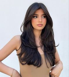 Hair Cut 2024 Girl, Blow Hairstyle, Prom Hair Blowout, Aesthetic Haircuts Long, U Shaped Layered Hair, Hair Cuts For Long Hair Round Face, Layered Long Hair Face Framing, Layered Hair Long Straight, Layer Haircut For Long Hair Straight