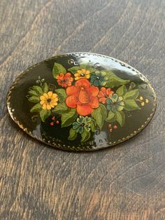 New! Vintage Brooch Pin SIGNED Russian Hand Painted Rose Floral Lacquered Folk Art was just added to eBay. Check it out! #eBay #eBaySeller Old Jewelry, Vintage Brooches, Vintage Watches, Brooch Pin, Antique Jewelry, Vintage Antiques, Folk Art, Hand Painted, Things To Sell