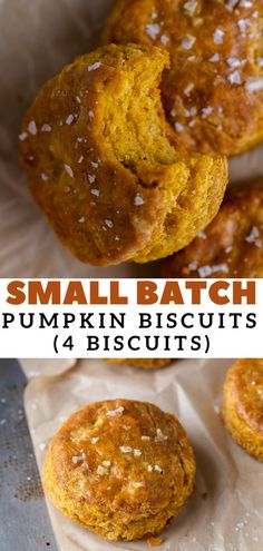 small batch pumpkin biscuits with white sugar on top