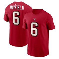 Baker Mayfield is consistently one of the most dominant players on the gridiron. This Player Name and Number T-shirt from Nike is a strong tribute to your favorite player's career with the Tampa Bay Buccaneers. Designed as a simple alternative to the on-field jerseys, this player tee features bold graphics on the front and back so you can proudly support your Tampa Bay Buccaneers.Baker Mayfield is consistently one of the most dominant players on the gridiron. This Player Name and Number T-shirt Baker Mayfield, Eagles Nfl, American Sports, Nfl Gear, Tampa Bay Buccaneers, Nike Red, Alabama Crimson, Bold Graphics, Tampa Bay