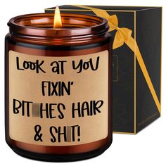 PRICES MAY VARY. Gifts for hairdresser; Printed with humorous saying “Look at you fixin' b hair & s,” our scented candle makes an ideal present for hairdresser; A unique hair stylist present for daughter, son, niece, sister, brother, classmate, or anyone who has recently graduated from cosmetology school Suitable for various occasions; Our candles are ideal as new salon owner gifts, hair school graduation gifts, newly certified beautician gifts, birthday gifts, Christmas gifts, thank you gifts f