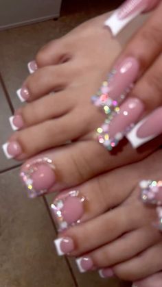 #nails Nails Shirt Design, Cute Nails Birthday, Birthday Baddie Nails, Cute Bling Nails, Cute Nail Sets, Toe Acrylic Nails, Acrylic Toes Ideas, Buchona Nails, Nails And Toes