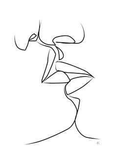 an abstract line drawing of a woman's face