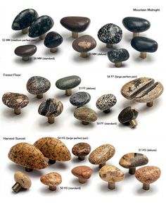 several different types of rocks and their names on a white background, including one for each rock