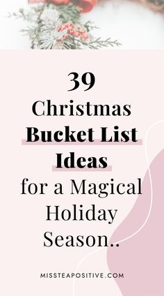 While you countdown to the 25 days until Christmas morning, here are 39 Christmas bucket list ideas to try this holiday season. This ultimate list of fun Christmas activities includes what to do on Christmas day with family at home, easy Christmas activities for families to do on Christmas eve, DIY activities for kids and for teens, cute things to do with friends and families, and cheap and free indoor games and party ideas for your gatherings.